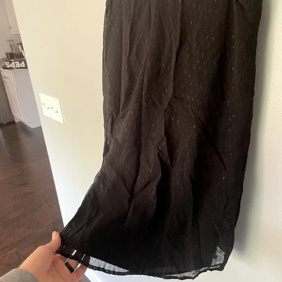 Madewell Nightshine Dress Black Silk Sparkly Shift Dress Size 2 - Picture 15 of 16